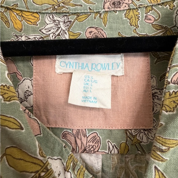 Cynthia Rowley Green Floral Tiered Dress Size Large - Picture 6 of 7